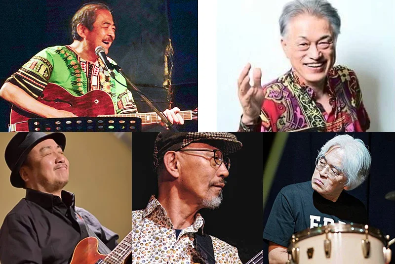 吾妻光良（vo/gt） 福嶋タンメン岩雄（vo） 田中晴之（gt） 山田晴三（ba） 高野秀樹（dr）