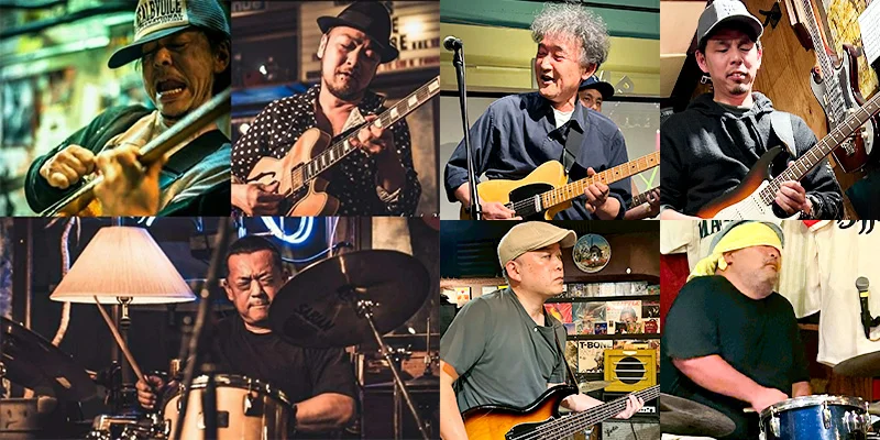 ［Binboo Trio］ 栄ちひろ（v/g） 岡部king（v/g） Boogie Machine 氷上（d） ［BLUES KICKS］ 平山洋介（v/g） 池田真一（g） 小川勝史（b） 高野太一（d）
