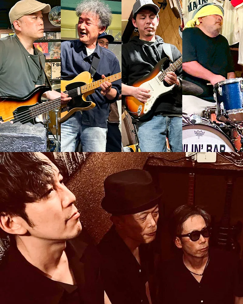 ［BLUES KICKS］平山洋介（v/g）池田真一（g）小川勝史（b）高野太一（d） ［THE PYTHONS］木寺勝久（v/h/g）豊田淳一（v/h/g）横井幸輔（D）