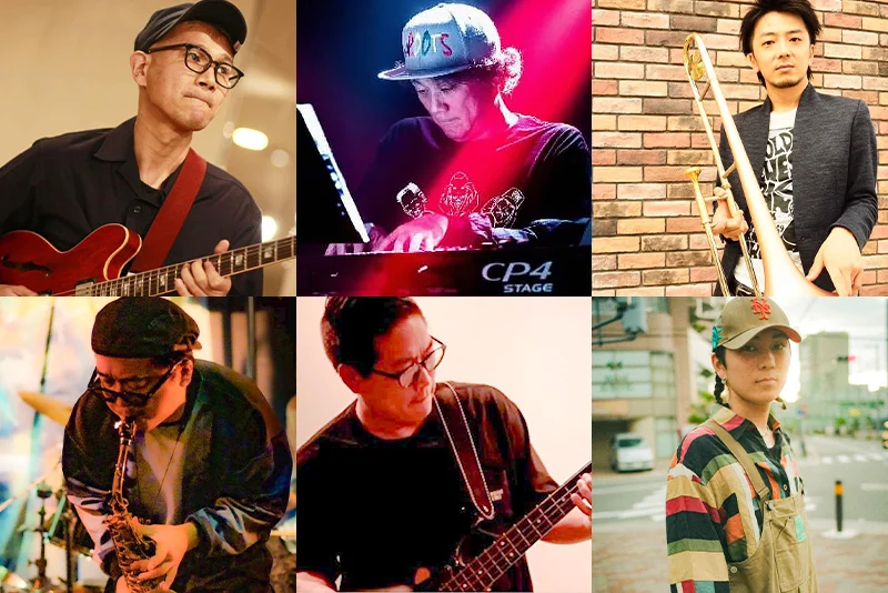 ［HOTCH POTCH BAND Ⅱ］  水野快行（Vo/Gt） 前田和彦（Key） 古御門幹人（Tb） 川上拓也（Sax） 脇本総一郎（Ba） 輝真（Dr）